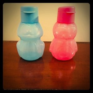 Tupperware Penguin and Frog Eco water bottles